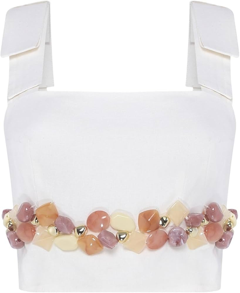 Amazon.com: PATBO, Gabriela Linen Top, 0, Off White : Clothing, Shoes & Jewelry | Amazon (US)