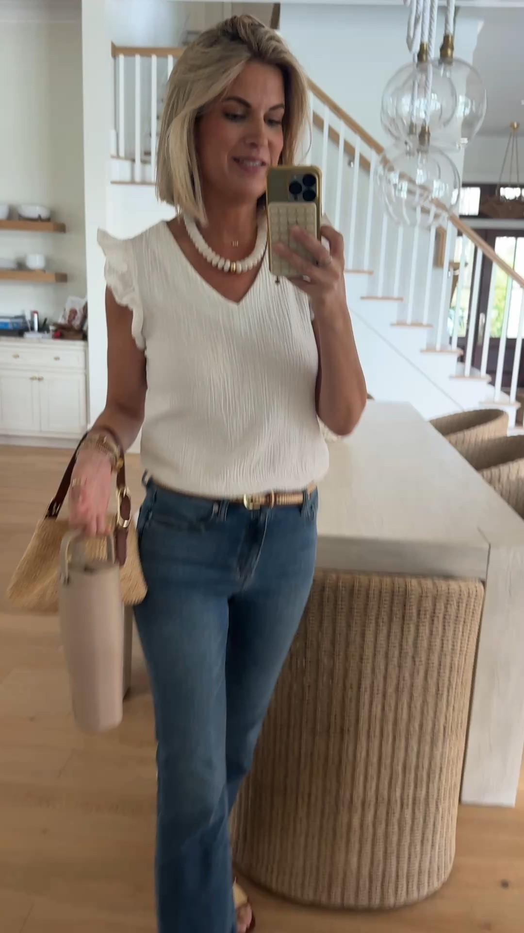 The jeans that fit everyone. I am in 28x30. I’m 5’11”.  Small top. Sandals true to size.

#LTKgrwm #LTKootd #LTKTall