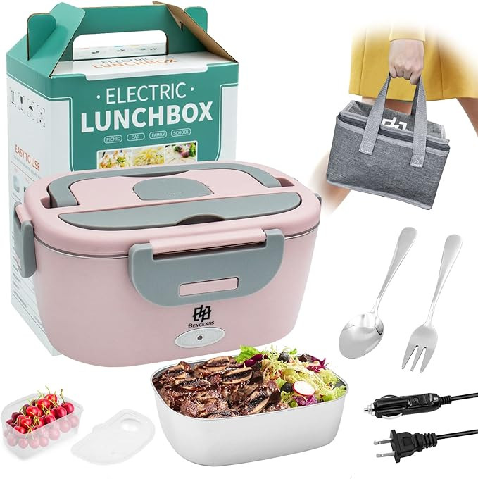 Electric Lunch Box Food Heater, Upgraded 80W Food Heated Electric Heating Lunch Box, 3 in 1 12V 2... | Amazon (US)
