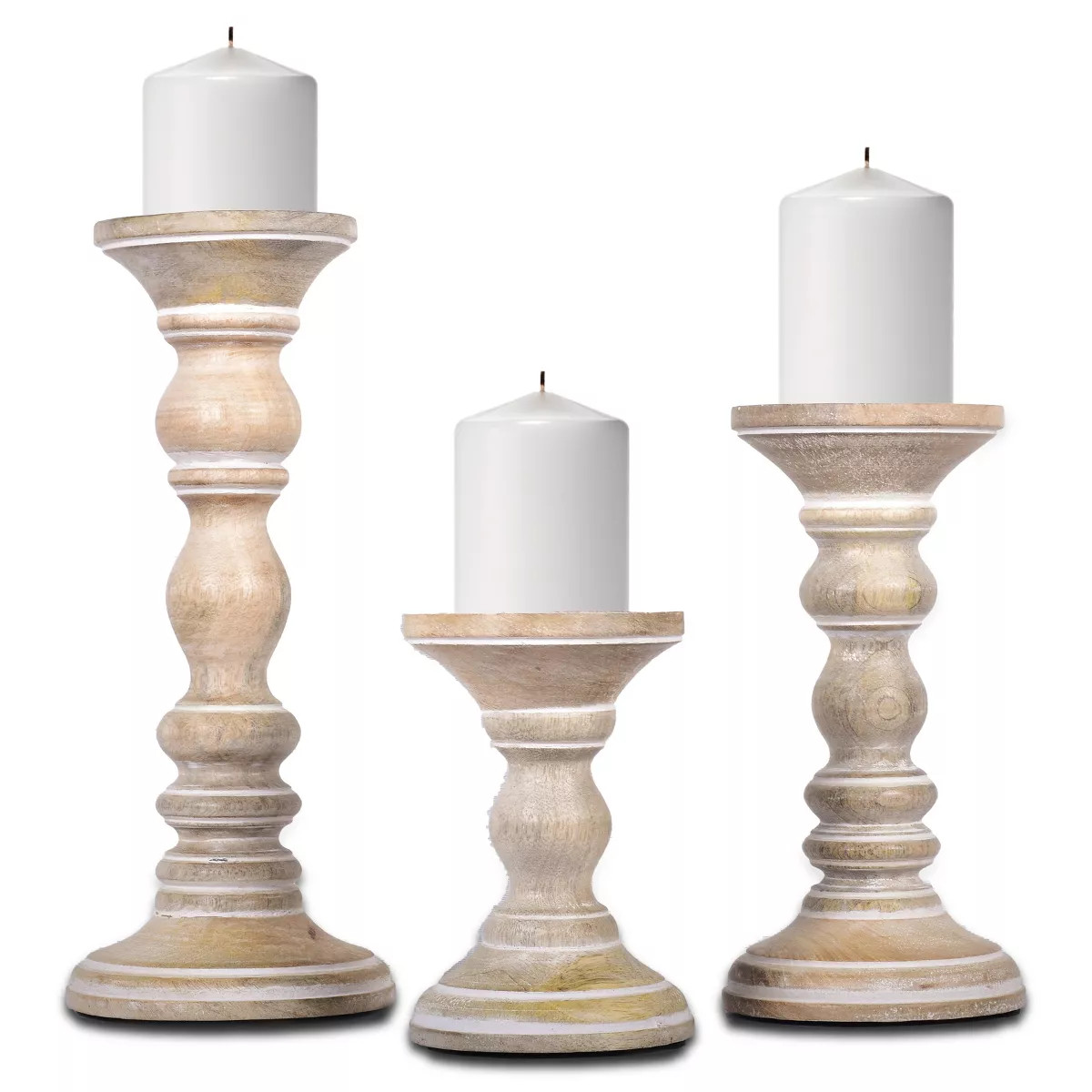Mela Artisans Set of 3 Wood Candle Holders | Target
