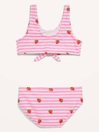 Printed Tie-Front Bikini Swim Set for Girls | Old Navy (US)