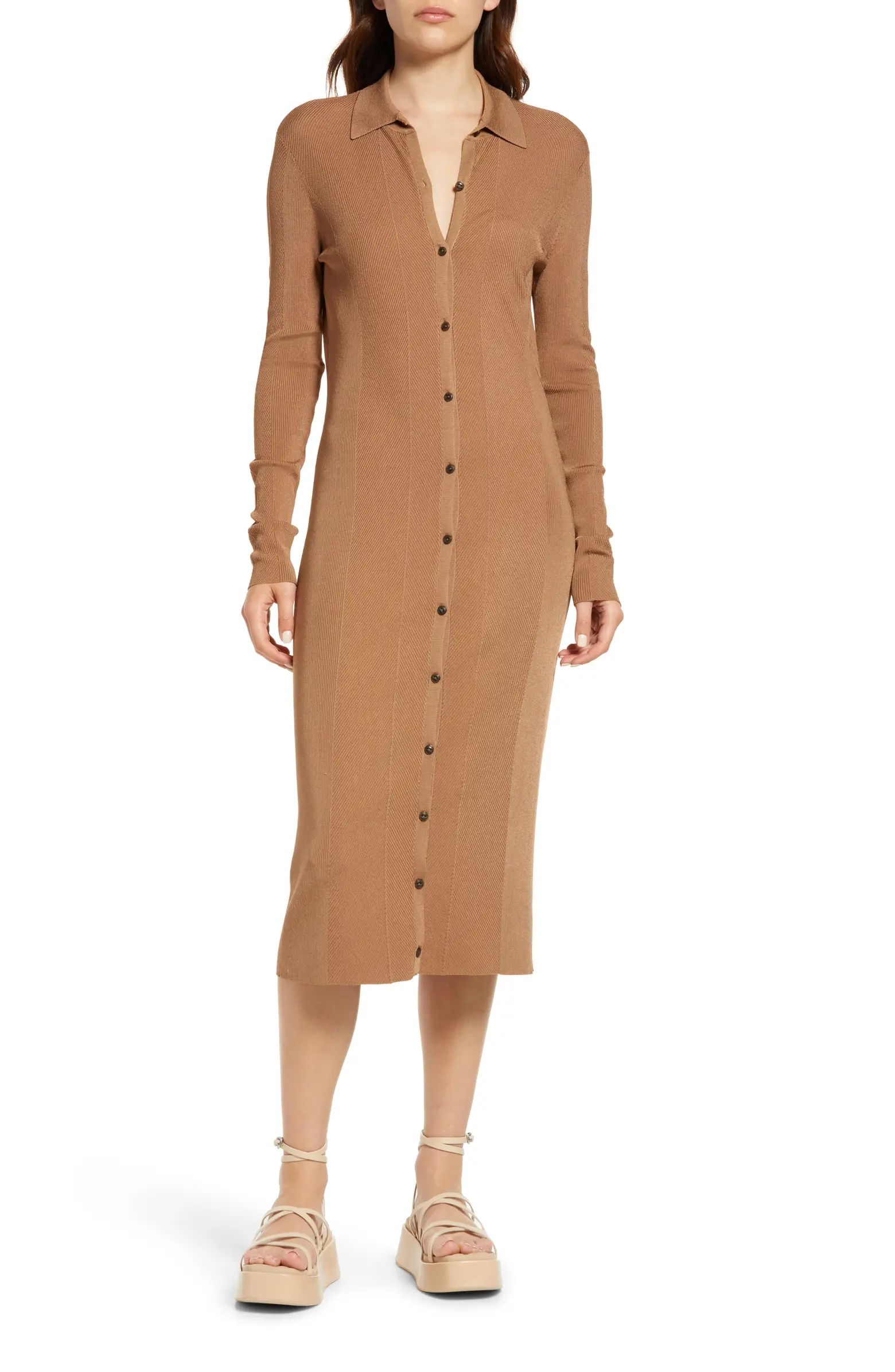 rag & bone Pacey Long Sleeve Button-Up Sweater Dress | Nordstrom | Nordstrom