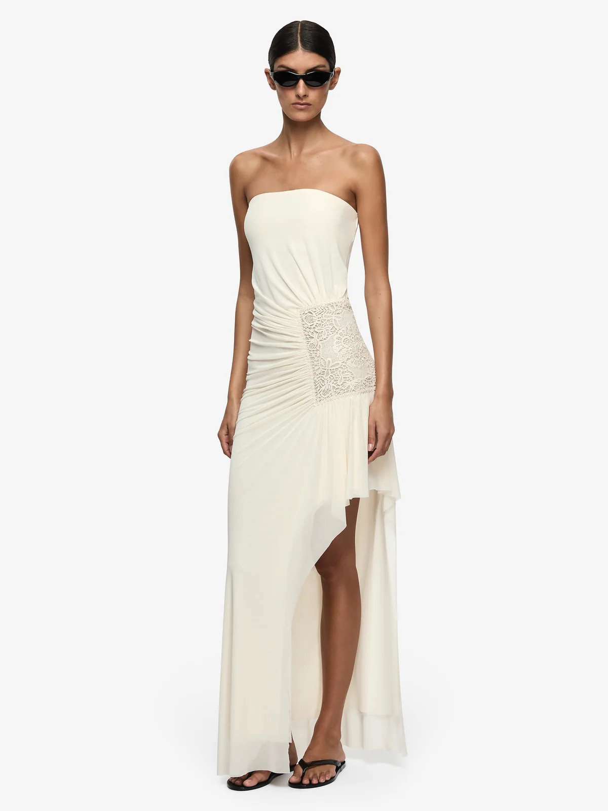 WINSLOW STRAPLESS ASYM DRESS - BUTTERCREAM | Bec & Bridge (Global)