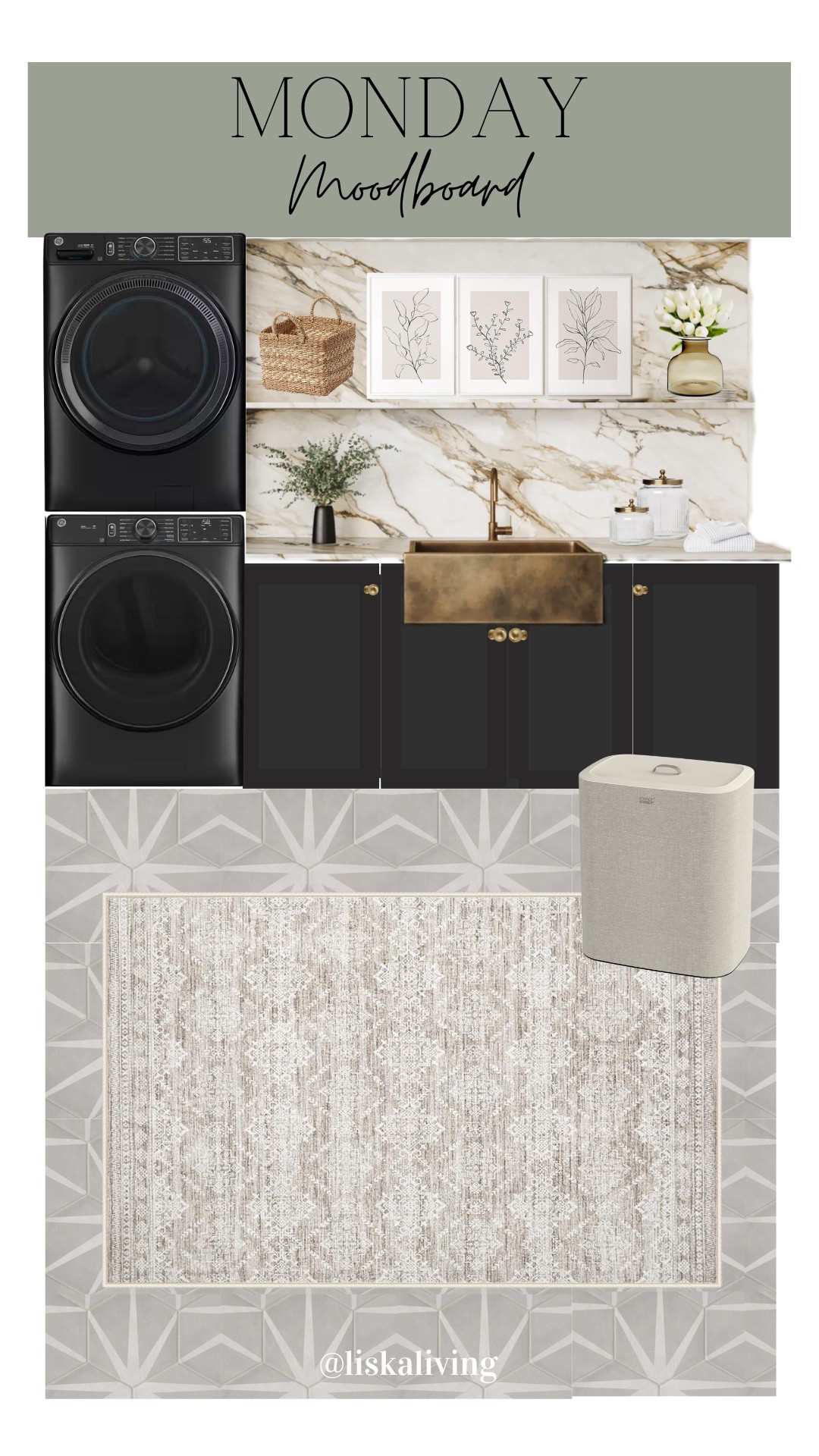 ✨MONDAY MOODBOARD - LAUNDRY ROOM✨

Y’ALL. ARE YOU EVEN KIDDING ME WITH THIS TILE?! I saw this and melted. It is SO. GOOD! 👏🏻 This alone would make me want to sit in my laundry room all day and fold laundry. 🤩 I love the contrast with the dark cabinets (in the color Caviar by @sherwinwilliams). What do you all think?! The wall is such a statement but I love that it’s functional by providing shelving too!

✨FOLLOW @liskaliving for more home styling inspo and curated moodboards like this one! Thanks for being here! 🤍

✨SAVE this post for later!
.
.
.
.
.
.
#laundryroom #laundryroominspo #mondaymoodboard #moodboardaccount #moodboardinterior #moodboardpage #moodboardinspiration #designboard #interiordesign #homestyling #homestylinginspo #backsplash #blackcabinets

#LTKHome #LTKStyleTip