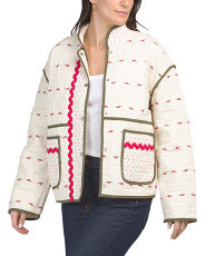 Combo Quilted Jacket With Ric Rac Trim | Rain & Trench | Marshalls | Marshalls