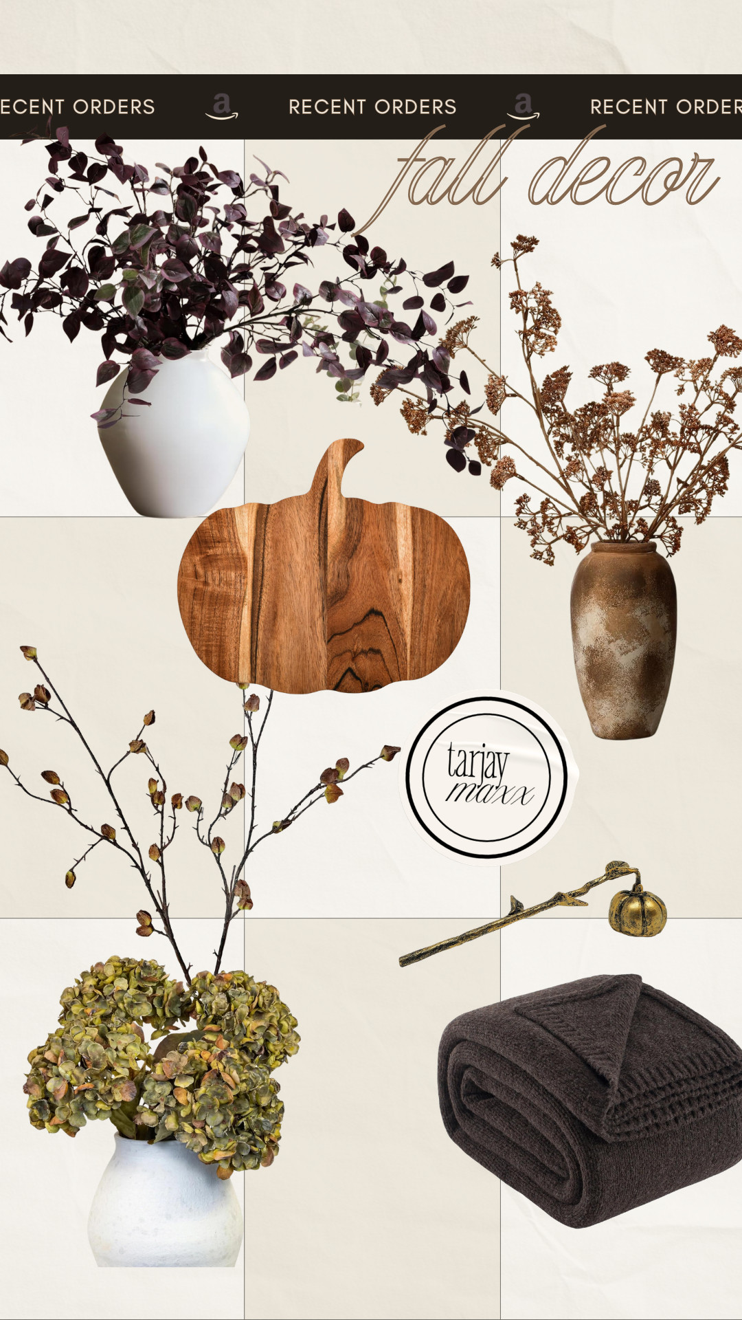My most recent Amazon order! A little fall refresh with moody stems, warm wood, cozy textures, and a few little seasonal touches to make home feel extra cozy heading into fall. I love mixing pieces like these in with what I already have so everything feels festive without going overboard. 

 #LTKSeasonal #LTKHome