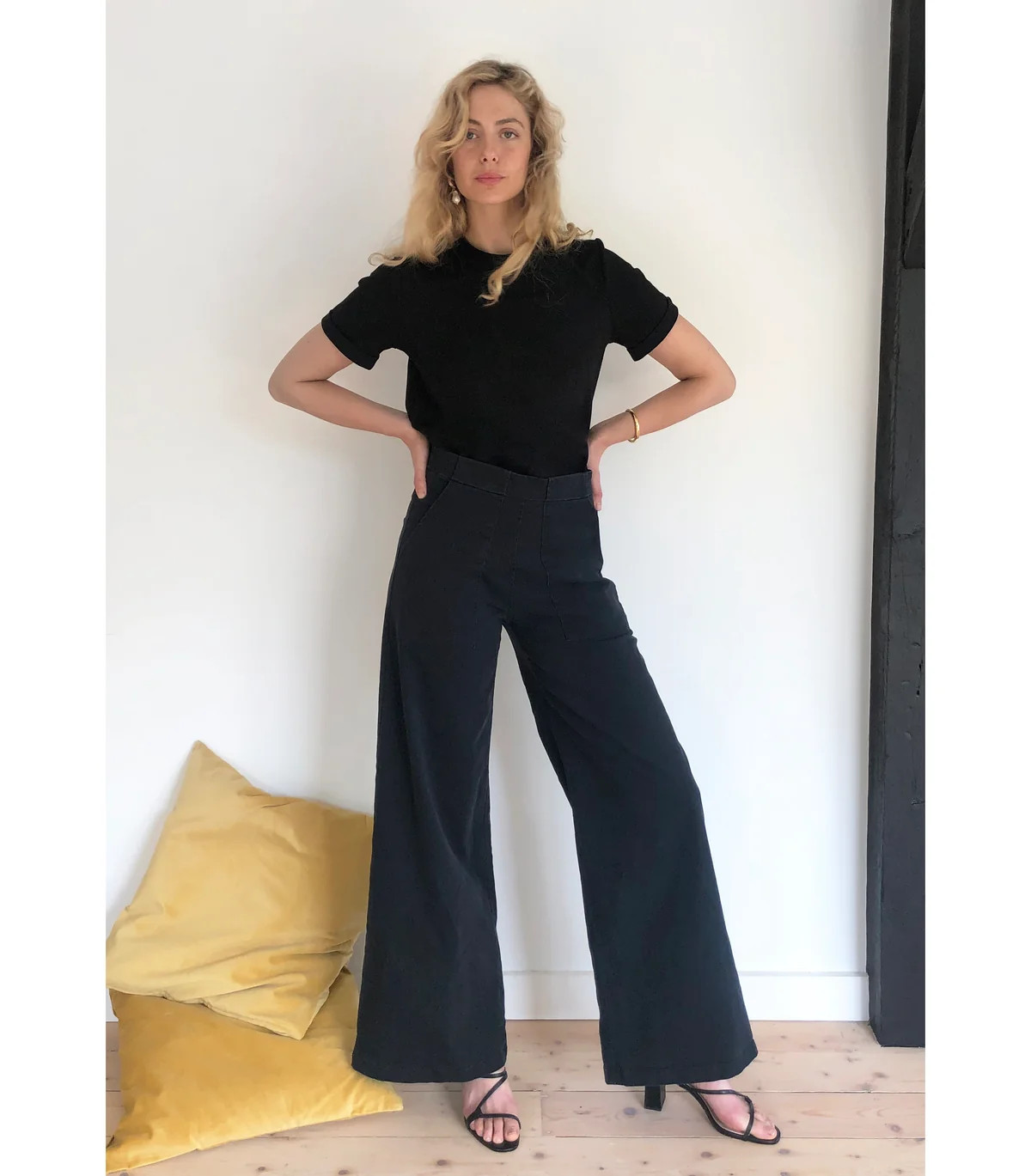 Long Sabrina Wide-Leg Pants - Black | Loup Brand Inc.