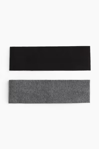 H & M - 2-pack jersey hairbands - Grey | H&M (UK, MY, IN, SG, PH, TW, HK)