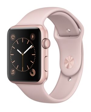 Apple Watch Series 1 42mm Rose Gold Aluminum Case with Pink Sand Sport Band | Macys (US)