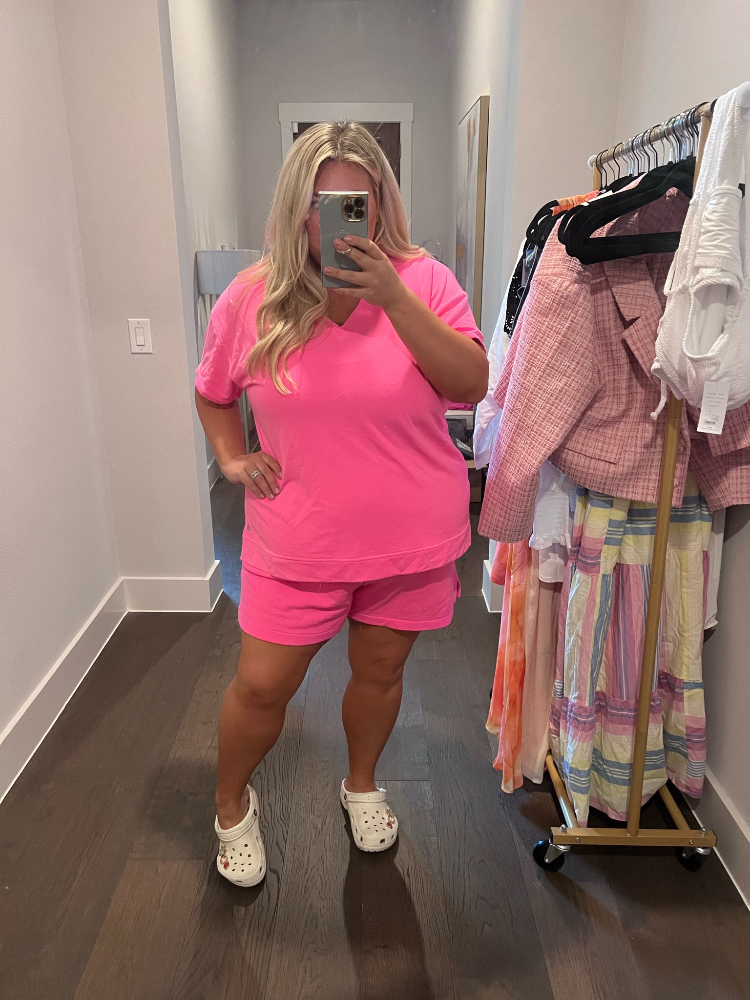 Road trip outfit of the day in this darling two piece short sleeve hoodie set! 💗💗

I am wearing an 18/20 in both the top and bottom! 

#LTKstyletip #LTKcurves #LTKtravel
