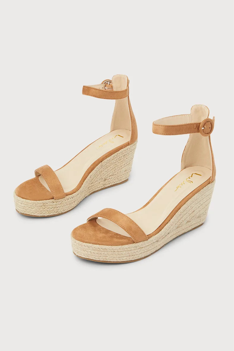 Waynie Camel Suede Platform Espadrille Sandals | Lulus (US)