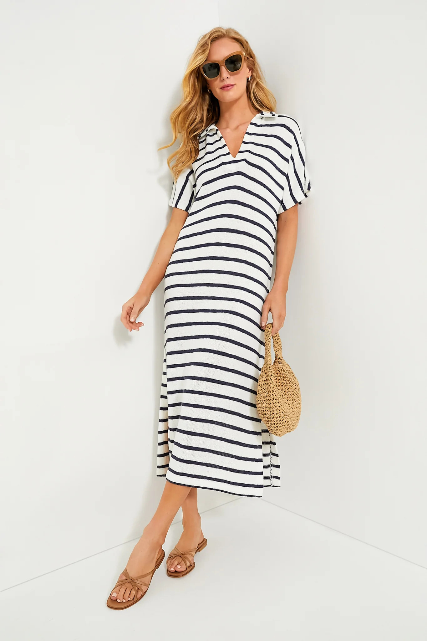 Navy Knit Maren Polo Dress | Tuckernuck (US)