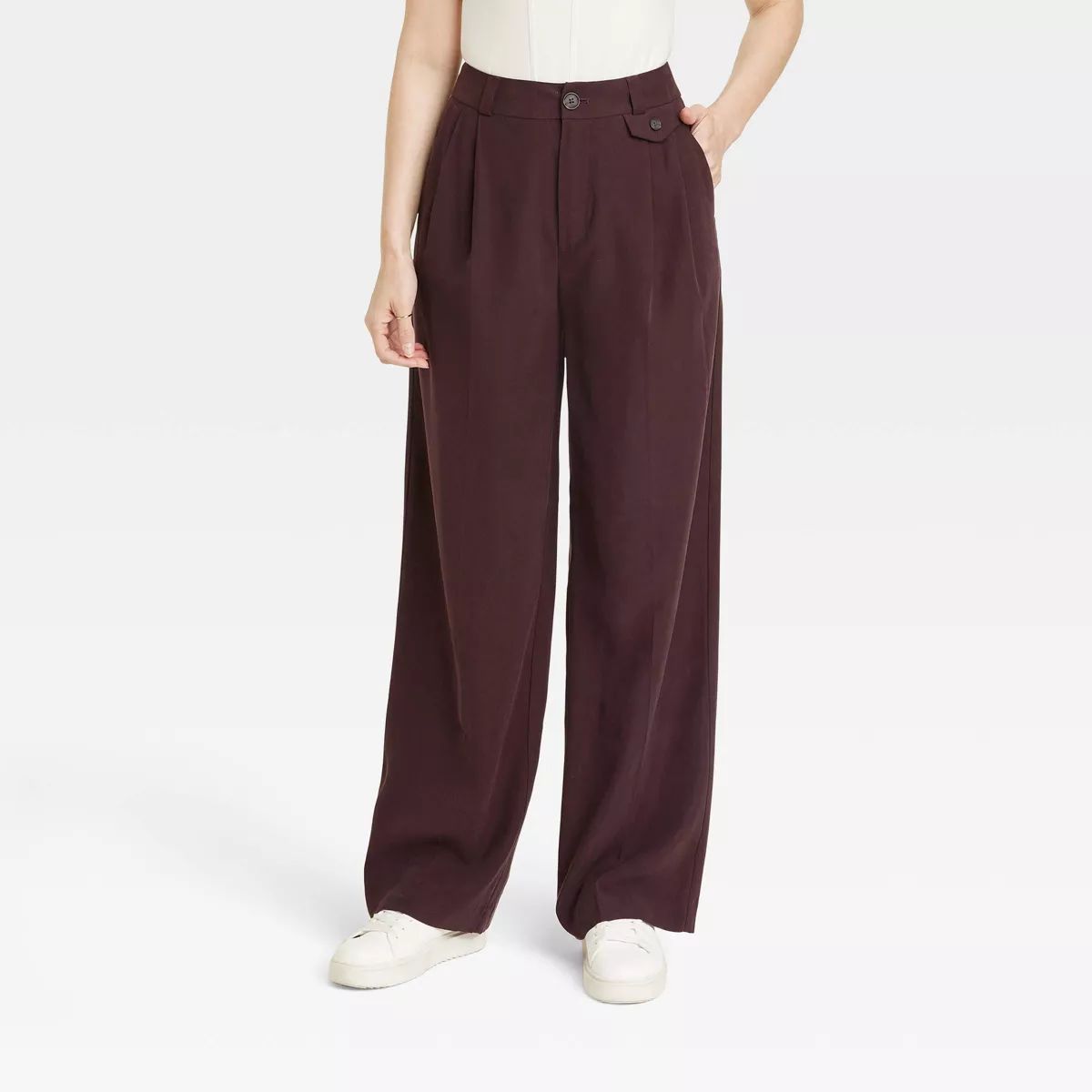 Women's High-Rise Relaxed Fit Full Length Baggy Wide Leg Trousers - A New Day™ | Target