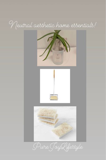 Neutral aesthetic home essentials! , clean candles, pretty kitchen tools, white broom set , white sponges, white candles 

#LTKunder50 #LTKhome #LTKstyletip