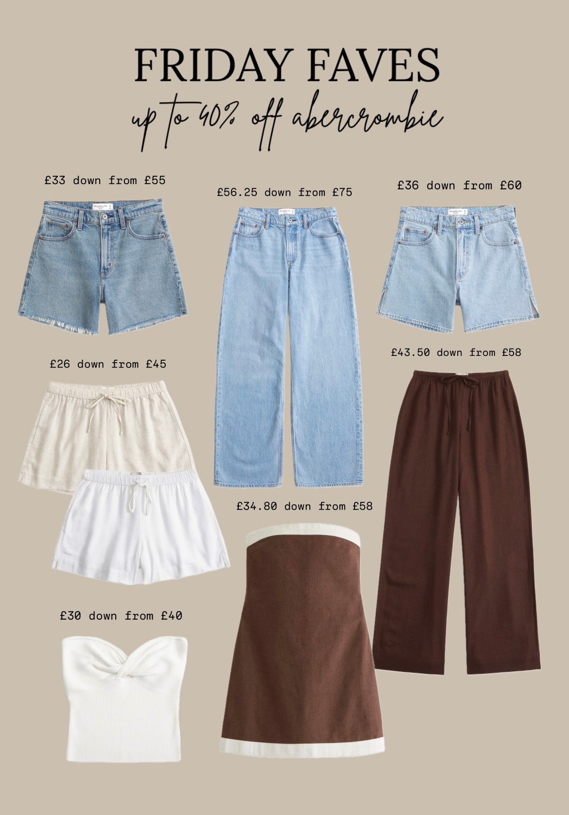 Friday faves - abercrombie have up to 40% off!✨ 

#LTKeurope #LTKsale #LTKsummer