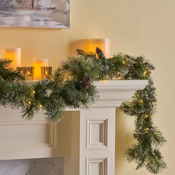 108'' in. Lighted Faux Pinecone Garland | Wayfair North America
