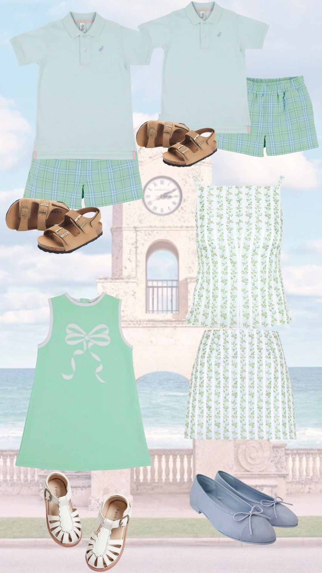 Sweet mint and blue family matching 🤍