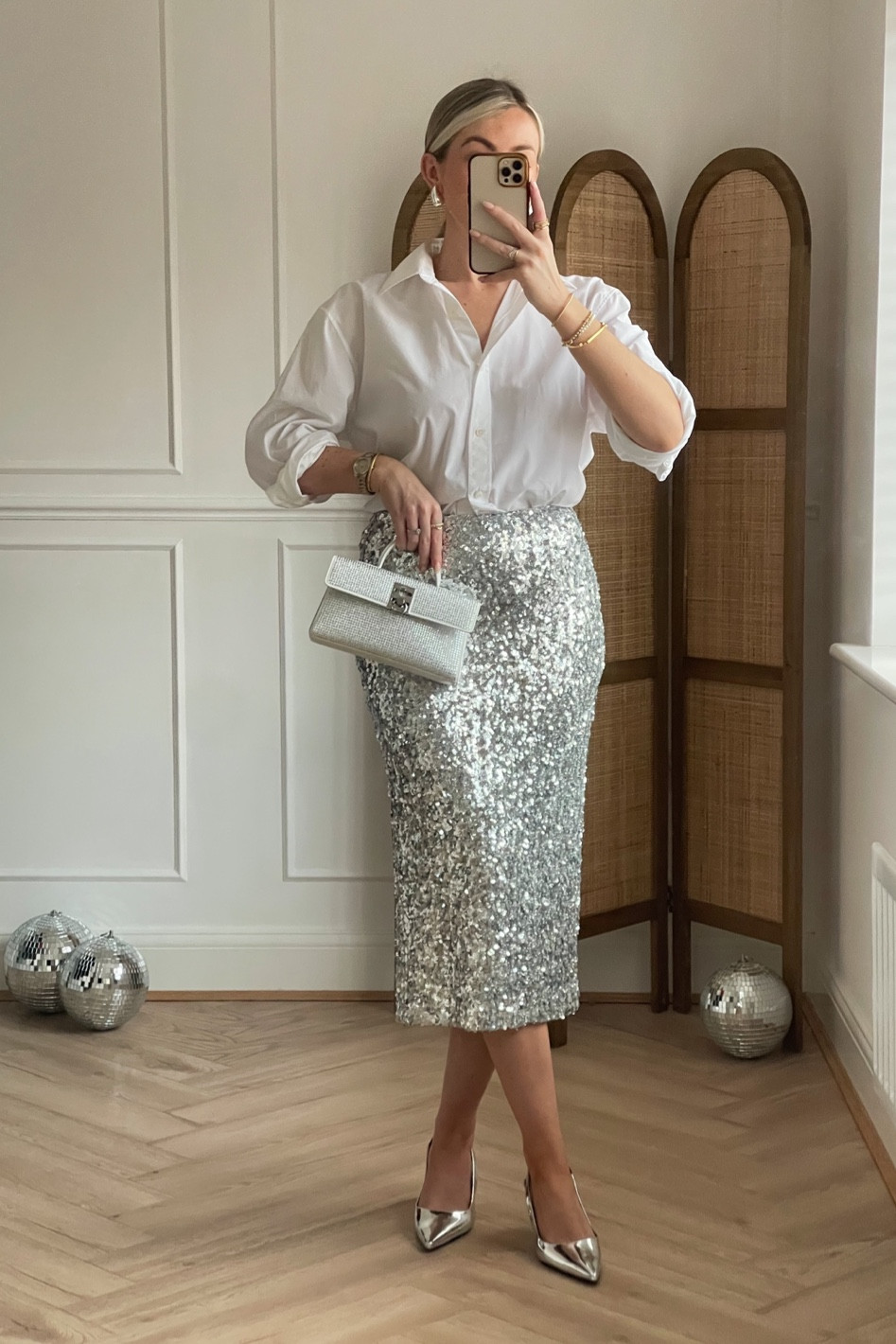 10 days of festive outfit ideas for Christmas & New years ✨🎄
#LTKGIFT 

White shirt, sequin skirt, silver court shoes 

#LTKHoliday #LTKGiftGuide #LTKSeasonal
