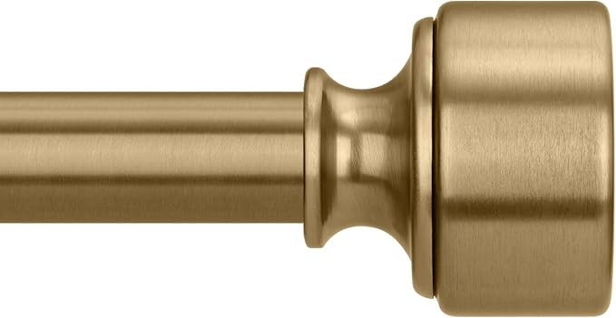 Warm Gold Curtain Rod for Windows 48 to 84 Inch, Heavy Duty Brass Curtain Rod, 1" Diameter Adjust... | Amazon (US)