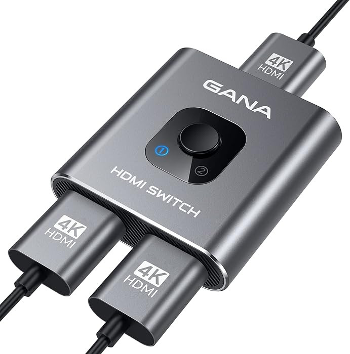 HDMI Switch 4k@60hz Splitter, GANA Aluminum Bidirectional HDMI Switcher 2 in 1 Out, Manual HDMI H... | Amazon (US)