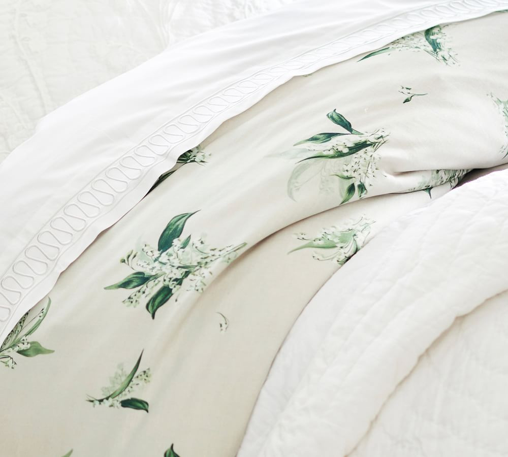 Monique Lhuillier Lily of the Valley Cotton Duvet Cover | Pottery Barn (US)