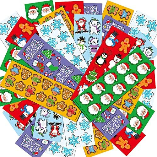 ArtCreativity Holiday Sticker Assortment - 100 Assorted Sticker Sheets of Christmas Themed Sticke... | Amazon (US)