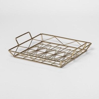 Decorative Geometric Tray Large - Gold - Project 62™ | Target