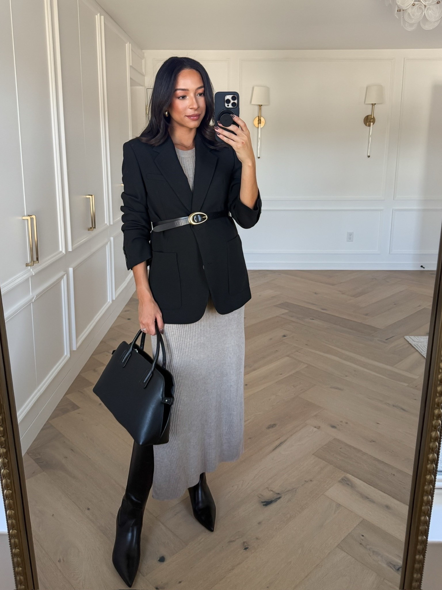 Bump friendly fall capsule wardrobe 🍂 wearing size S sweater dress, size S black blazer, knee high boots fit tts 

Fall outfit 
Fall fashion 
Fall essentials 
Closet staples 
Closet essentials
Outfit idea
Outfit inspo 

#LTKBump #LTKStyleTip #LTKSeasonal