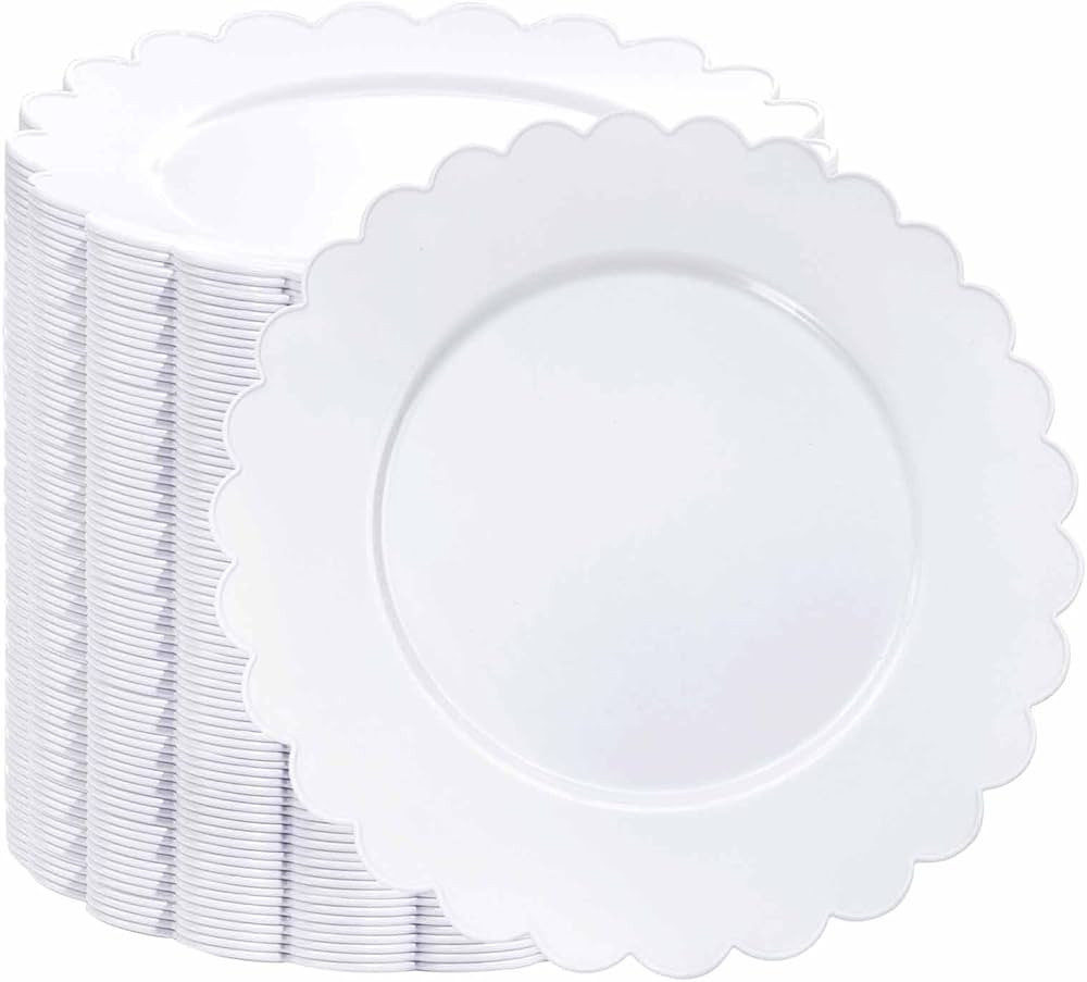 SUT 72Pcs Plastic Plates, 10.25inch White Dinner Plates, Disposable Dinner Plates, White Heavy Du... | Amazon (US)