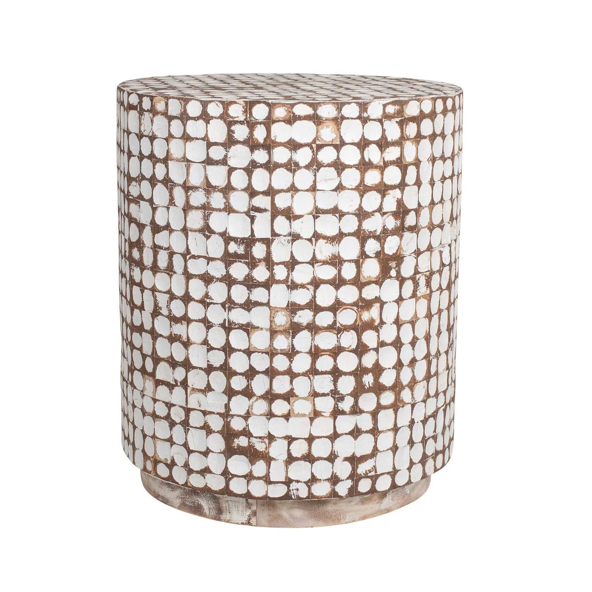 Abbie Coconut Shell Drum End Table | Wayfair North America