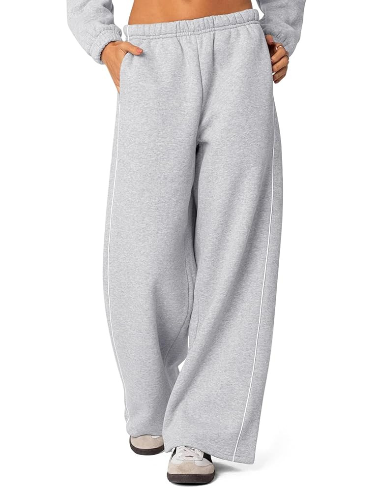HeSaYep Women's Fleece Lined Wide Leg Sweatpants Winter Thermal Warm Baggy Straight Leg Sweat Pan... | Amazon (US)