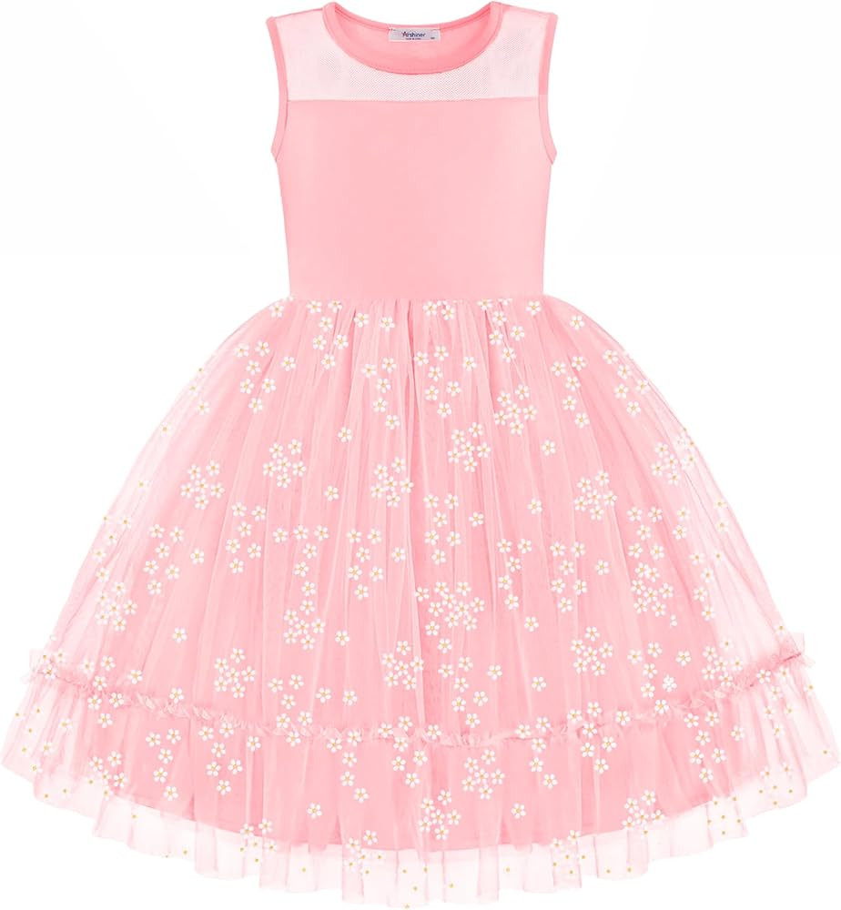 Arshiner Toddler Sleeveless Formal Dress Fancy Cute Tulle Glitter Party Holiday Kids Dresses | Amazon (US)
