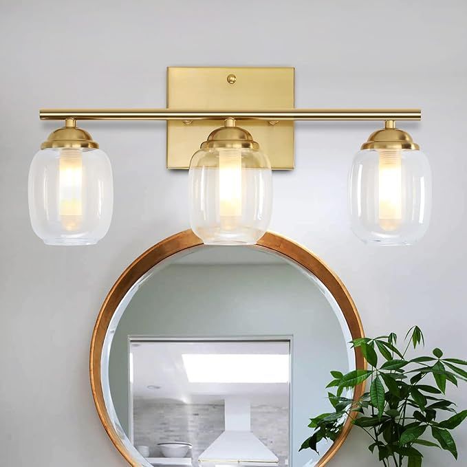 ZJVAIVE 3-Lights Bathroom Vanity Light, Modern Bathroom Light Fixtures Over Mirror, Wall Sconce w... | Amazon (US)