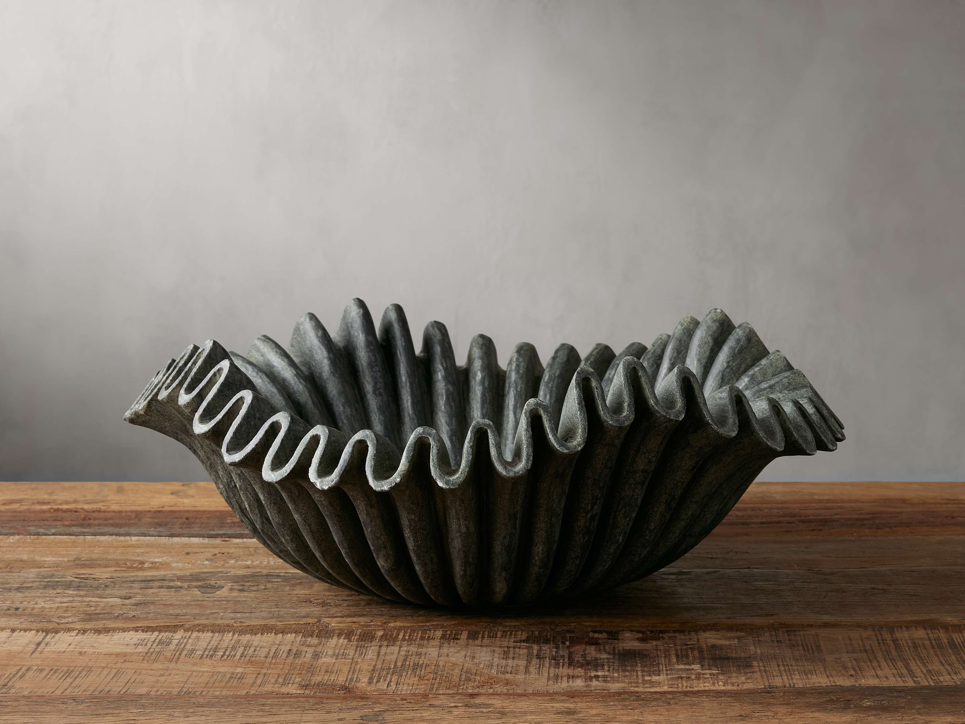 Edel Ruffle Flautaro Bowl in Black | Arhaus