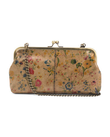 Leather Potenaz Framed Clutch With Chain Strap In Gift Box | TJ Maxx