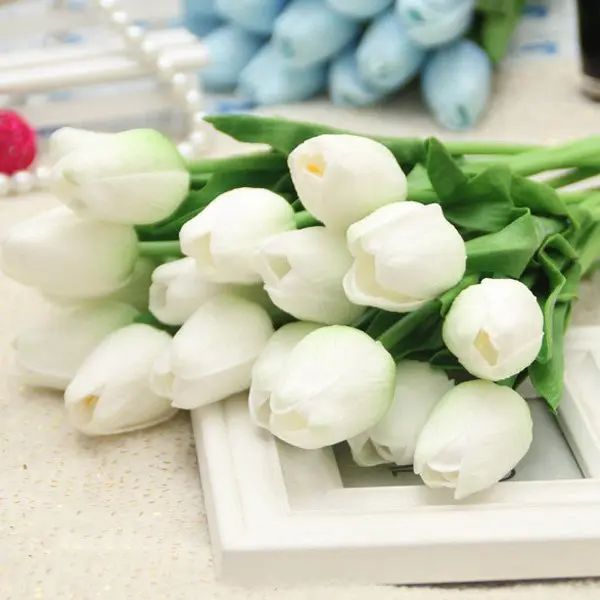 Home Decor Real Touch PU Tulip Bouquet Artificial Flowers | Dresslily US