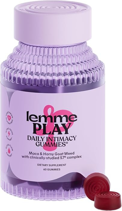 Lemme Play Daily Intimacy Gummies for Women and Men w/Clinically-Studied S7 Nitric Oxide Complex for Healthy Blood Flow, Maca Root, Goat Weed - Cherry Flavored (60 Count) | Amazon (US)