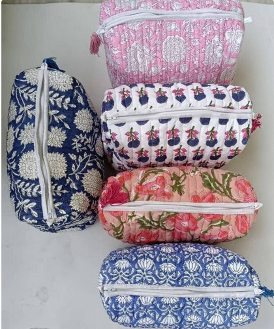 Vintage Indian Block Print Large Toiletry Bag Colorful Make - Etsy | Etsy (US)