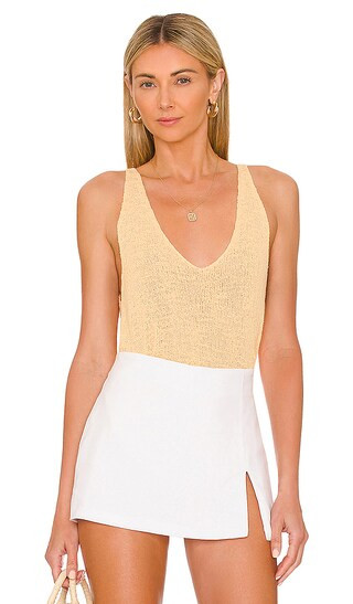 Boucle Sweater Tank in Peach Sunrise | Revolve Clothing (Global)