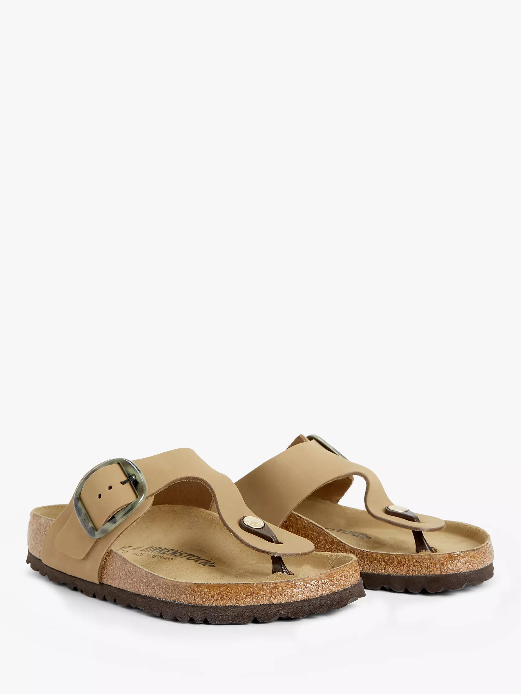 Birkenstock Gizeh Nubuck Big Buckle Sandals, Mud Green | John Lewis (UK)