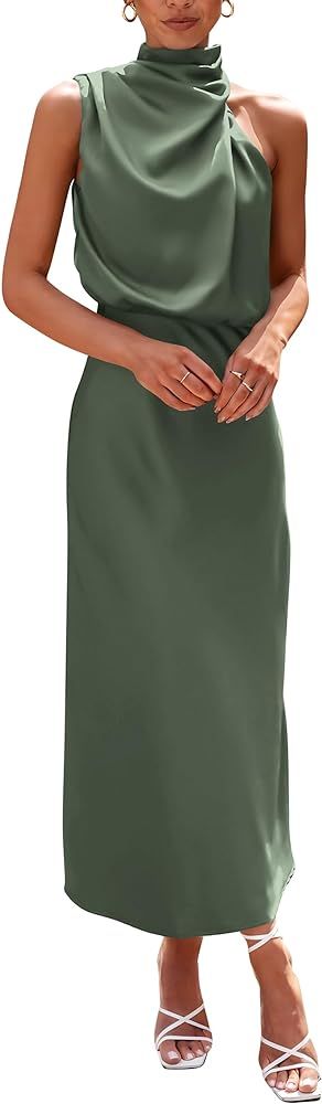 PRETTYGARDEN Womens Elegant Sleeveless Mock Neck Cocktail Party Maxi Dresses | Amazon (US)
