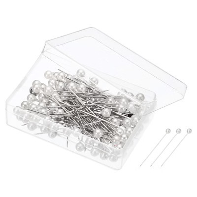 Unique Bargains Pearlized Sewing Stainless Steel Ball Head Needle Straight Quilting Pins White 1 Set | Target