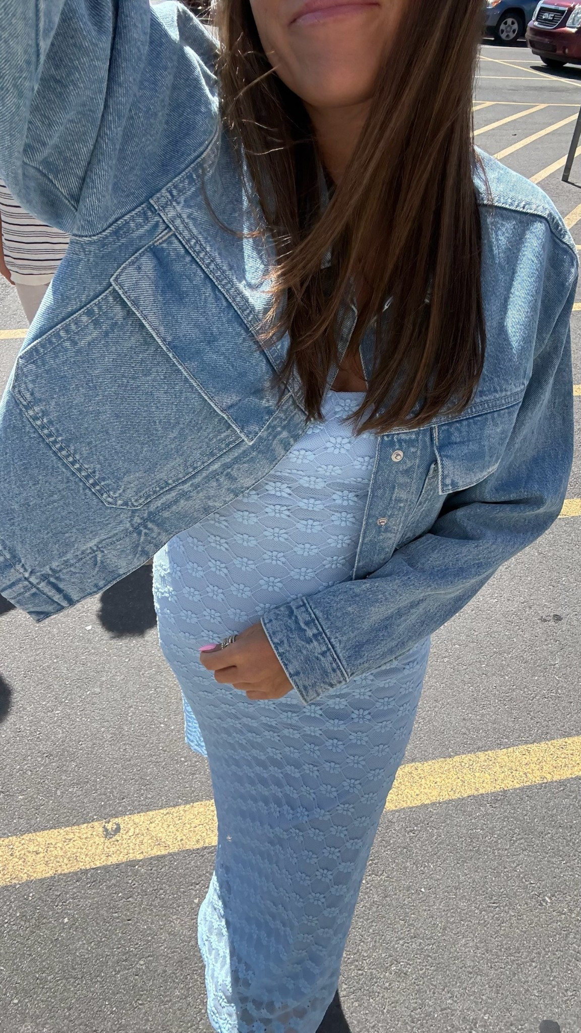 Spring outfit 🤍 

Dress from @Revolve 
Jean jacket from @Target 

Church outfit, blue dress, denim jacket 

#LTKOver40 #LTKootd #LTKSeasonal