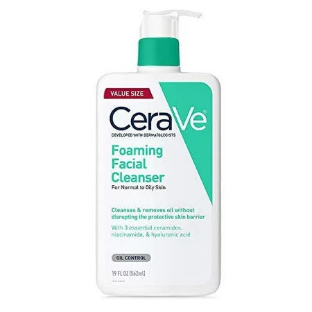 CeraVe Foaming Facial Cleanser | Makeup Remover and Daily Face Wash for Oily Skin | 19 Fluid Ounce | Walmart (US)