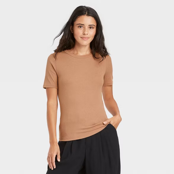 Women's Short Sleeve Rib T-Shirt - A New Day™ | Target