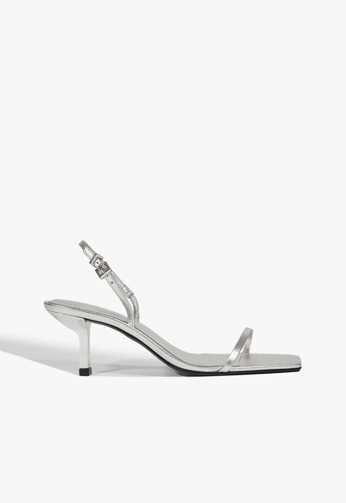 Judith Silver Mid Stiletto Heel Sandal | Schutz (US)