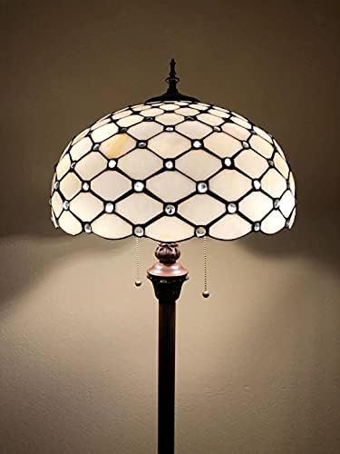 Enjoy Tiffany-Style Floor Lamp White Stained Glass Crystal Beans Vintage for Living Room Bedroom Off | Amazon (US)