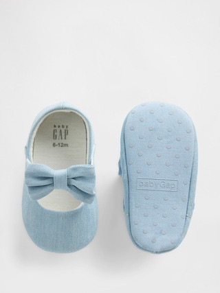 Baby Denim Bow Mary Jane Shoes | Gap (US)