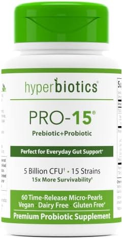 Hyperbiotics Pro 15 Vegan Probiotic | Time Release Pearls | 15 Diverse Strains | Probiotics for W... | Amazon (US)