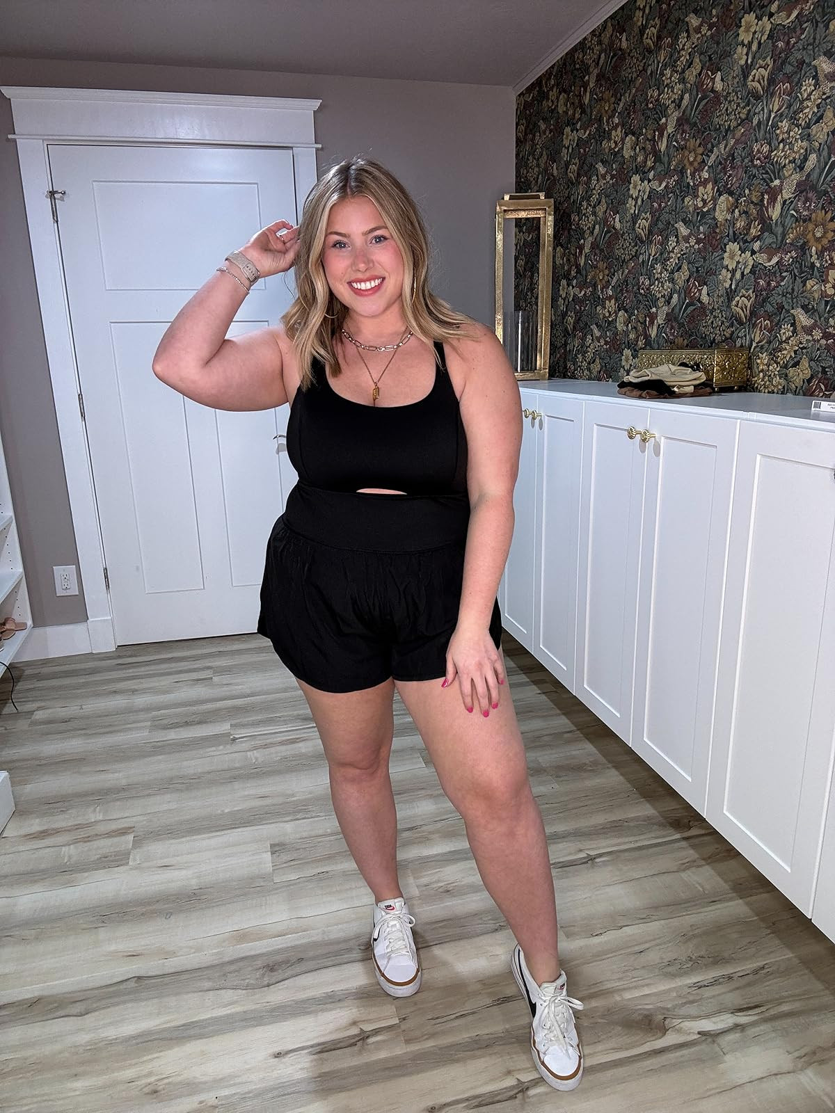 This workout romper is giving comfy but still put together!🖤 

workout, fitness, activewear, amazon, nike 

 #LTKootd #LTKfitnessgoals #LTKSaleAlert